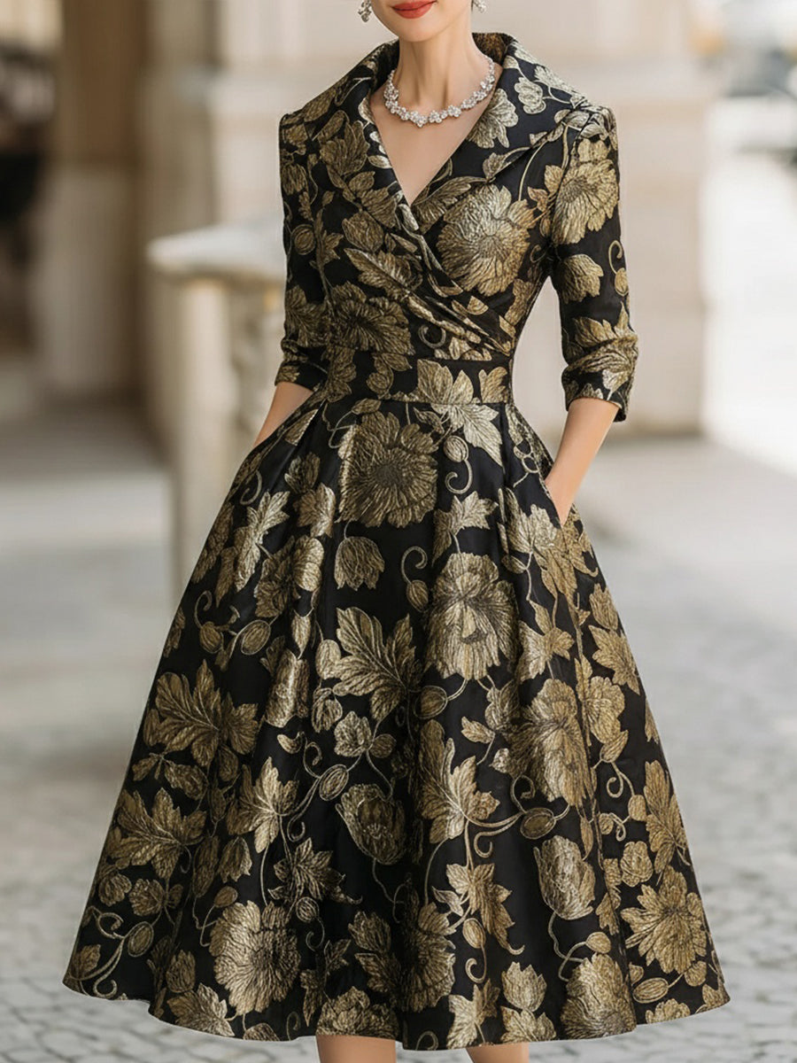 Women's Midi Dress V-neck