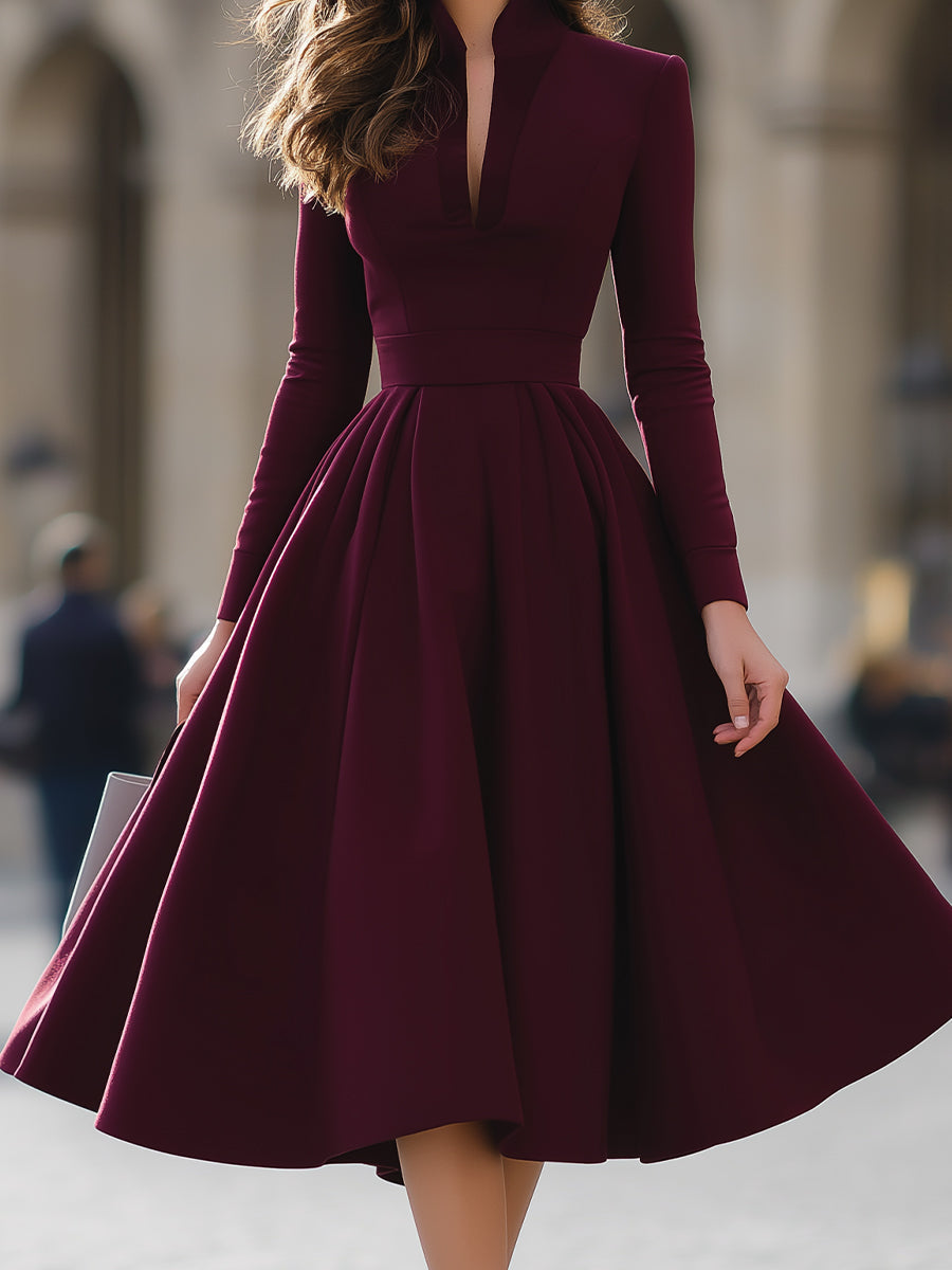 Women's Midi Dress V-neck