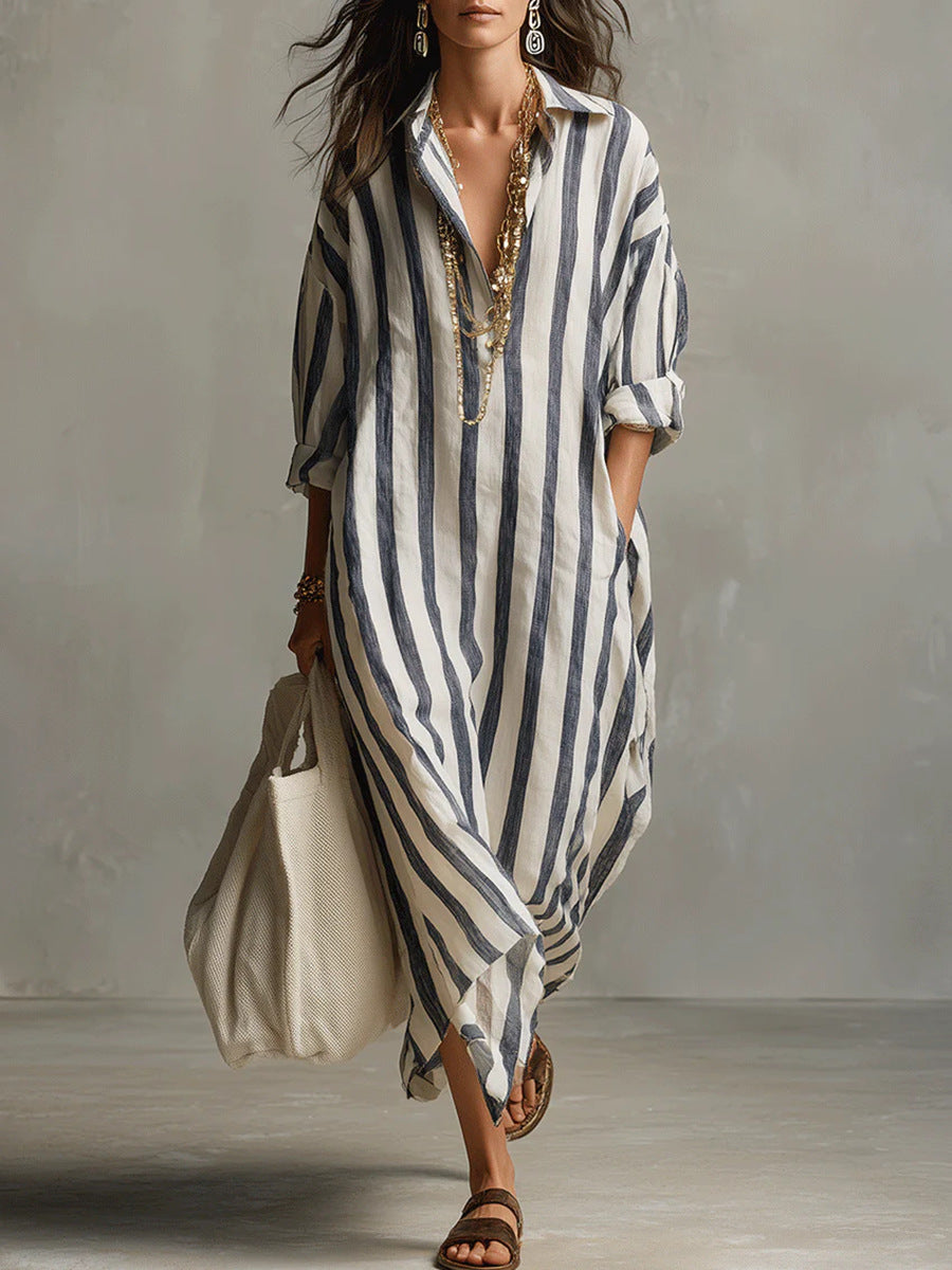 Women's Maxi Dress Linen side pockets