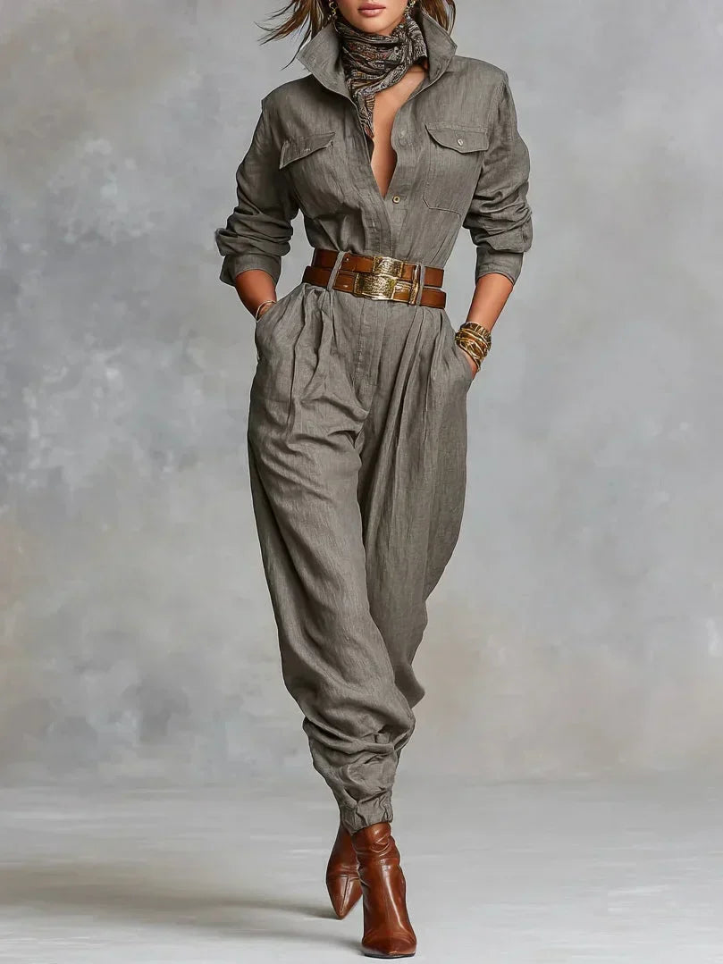 Women's Jumpsuit Linen-Cotton Blend