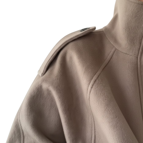 Elegante giacca di lana da donna con collo a fascetta