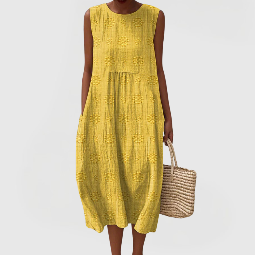 Robe midi pour femmes avec poches latérales