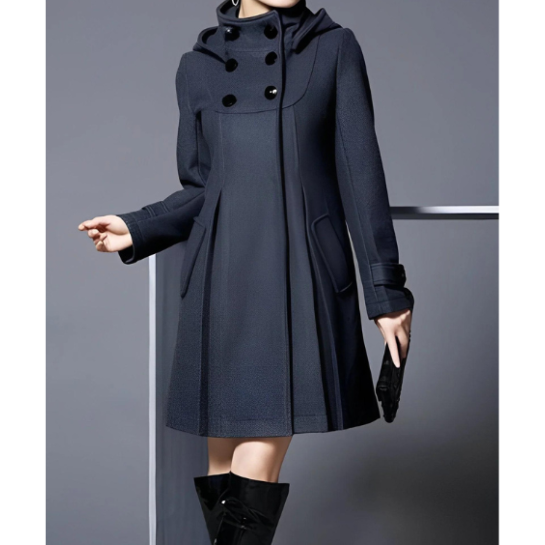 Women's Hooded Coat Fluid Silhouette Winter Design