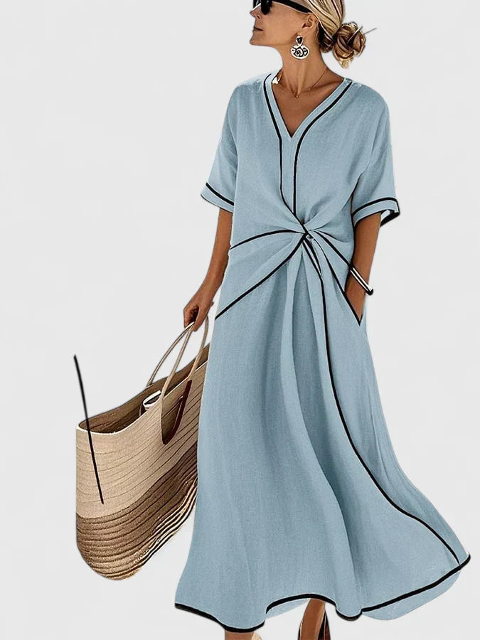 Women's Dress vertical stripe pattern