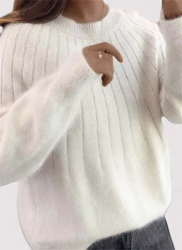 Women's Knit Sweater Minimalist Graceful Drape