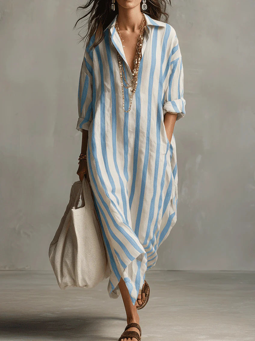 Women's Maxi Dress Linen side pockets