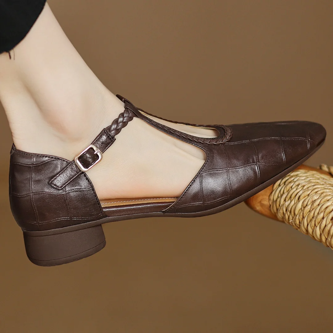 Chaussures Mary Jane pour femmes en cuir