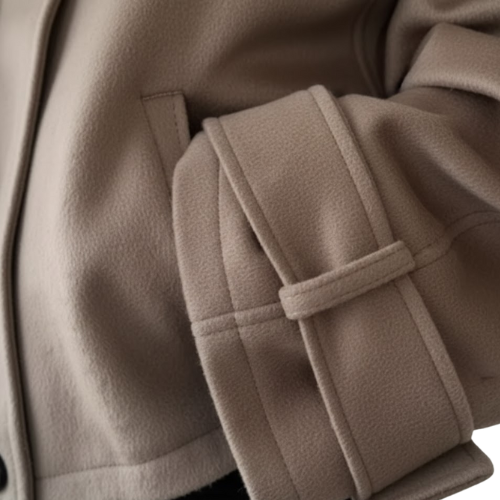 Elegante giacca di lana da donna con collo a fascetta