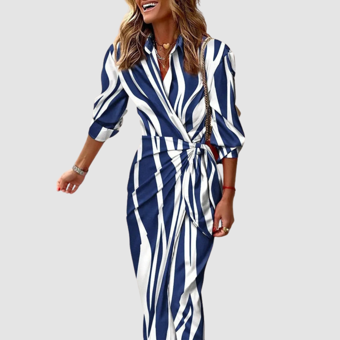 Women's Dress vertical stripe pattern