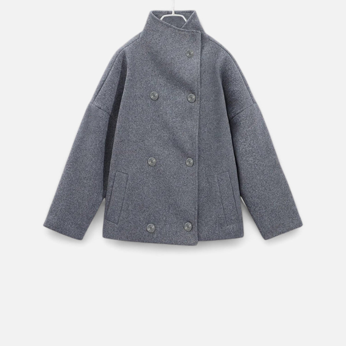Women's Short Coat with High Collar