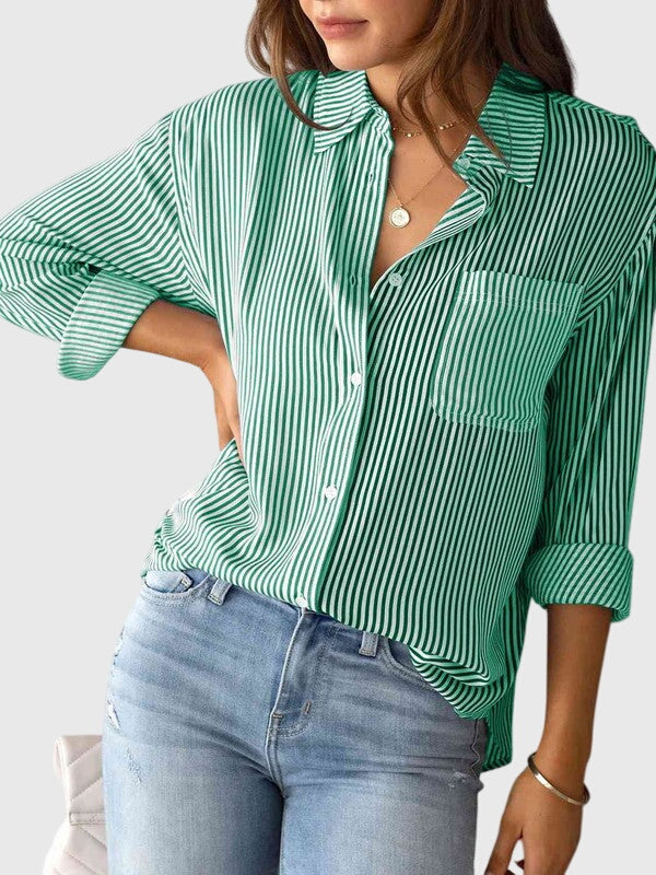 Women's Blouse vertical stripe pattern