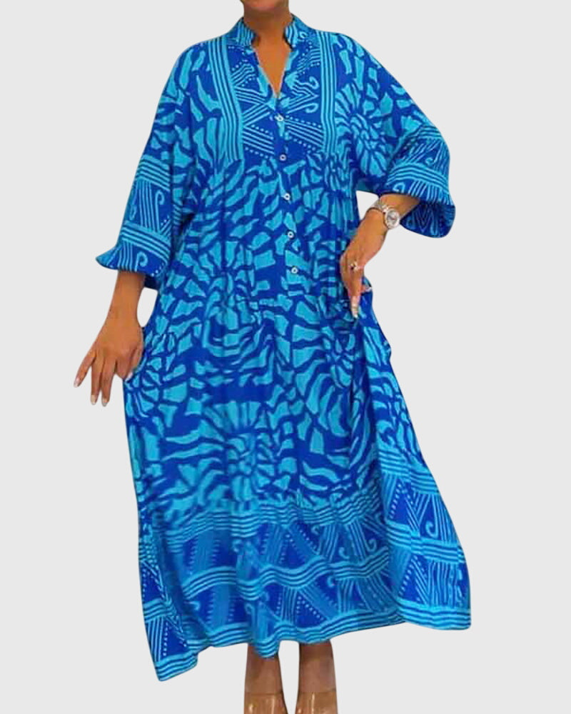 Abito midi da donna con scollo a V
