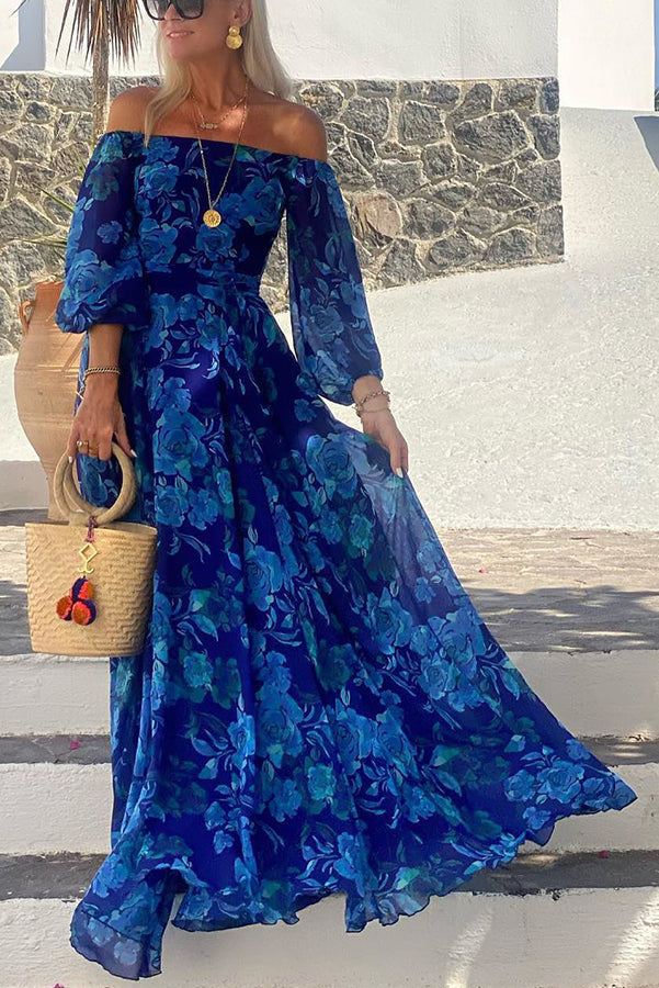 Robe longue femme à imprimé floral
