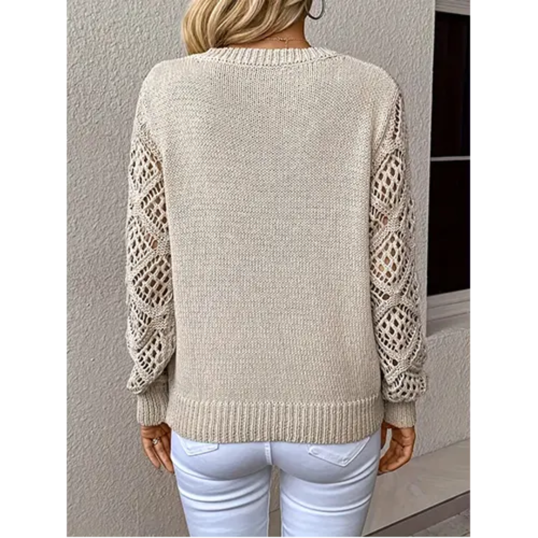 Women's V-Neck Sweater Soft Knit Relaxed Cut