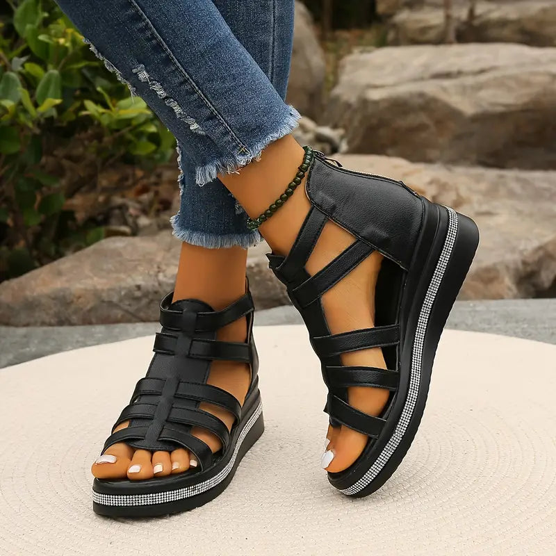 Sandalias gladiadoras para mujer con soporte ortopédico