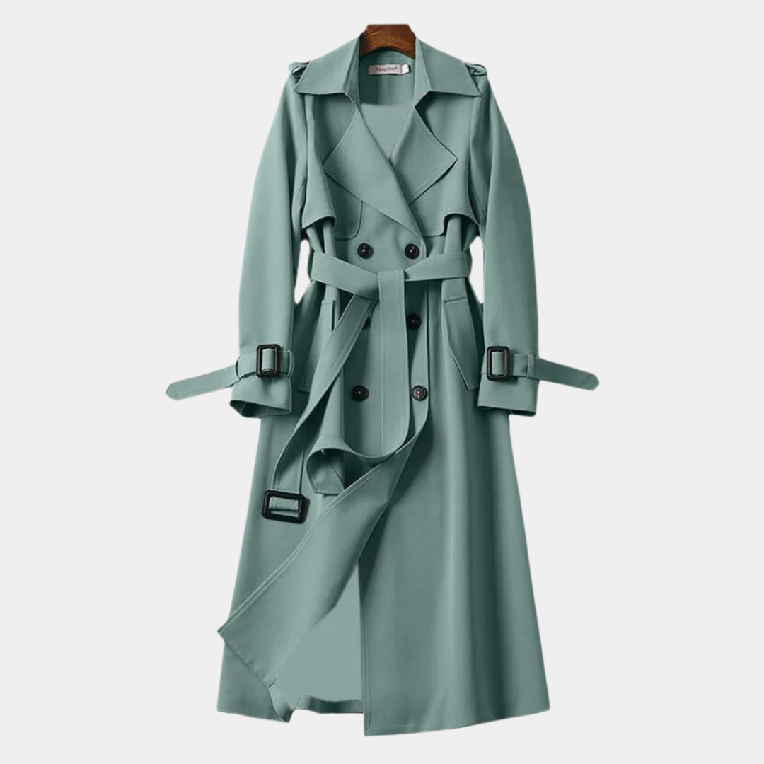 Women's Long Trench Coat Premium Fabric Winter Warmth