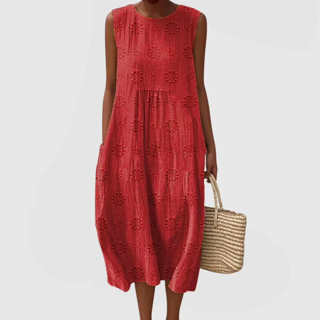 Robe midi pour femmes avec poches latérales