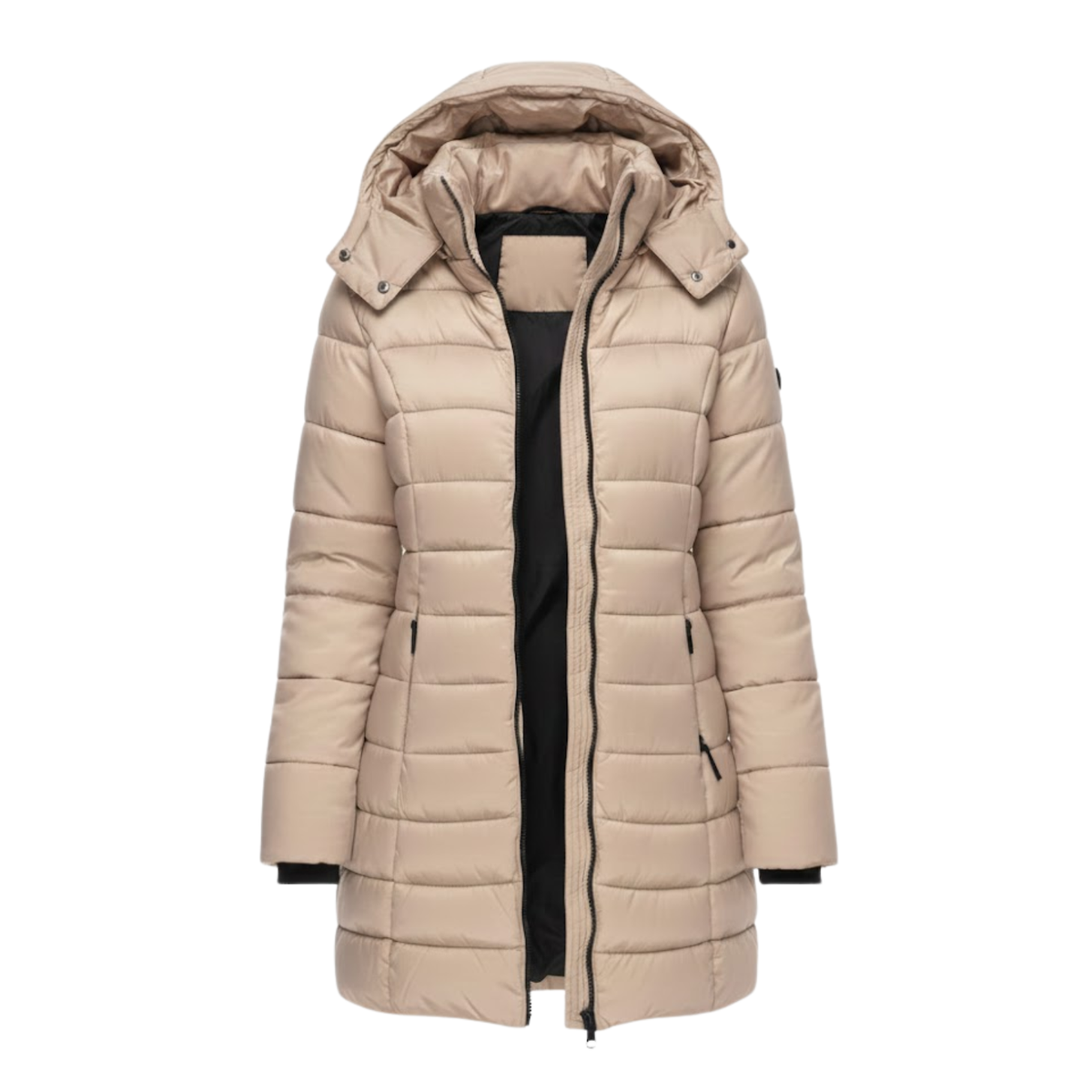 Women's Mid-Length Quilted Parka Hooded Slim Winter Style