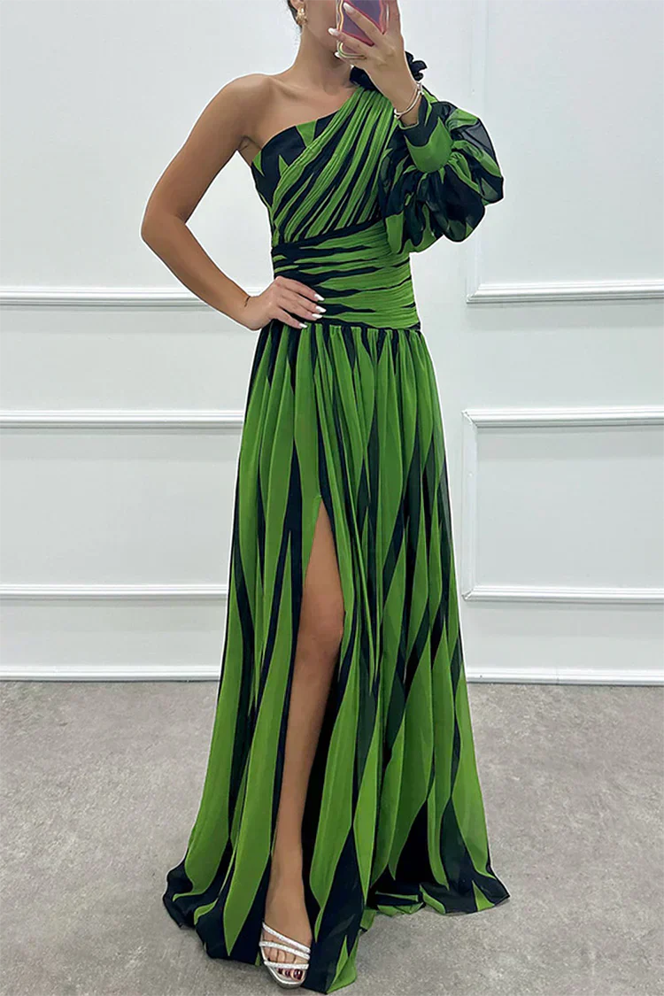 Women's Maxi Dress vertical stripe pattern