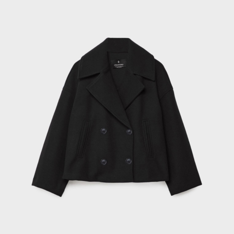Women's Short Double-Breasted Coat Tailored Silhouette