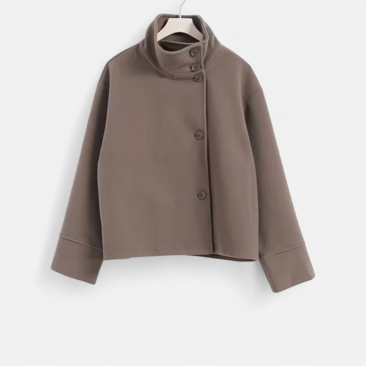 Women's Short Coat with High Collar