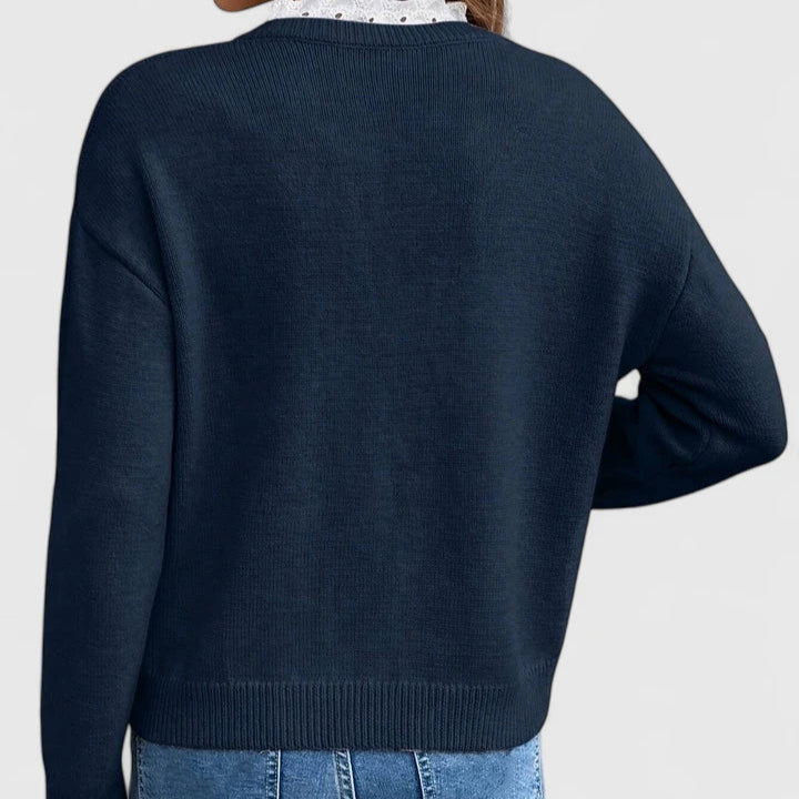 Women's Sweater lace trim
