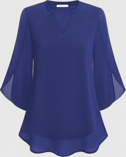 Women's Blouse Denim V-neck