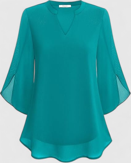 Women's Blouse Denim V-neck