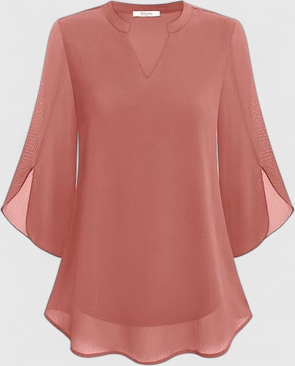 Women's Blouse Denim V-neck