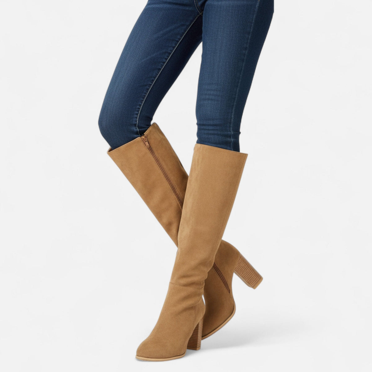 Bottes d’équitation montantes pour femme, jusqu’au genou, style élégant