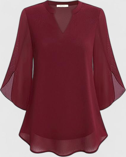 Women's Blouse Denim V-neck
