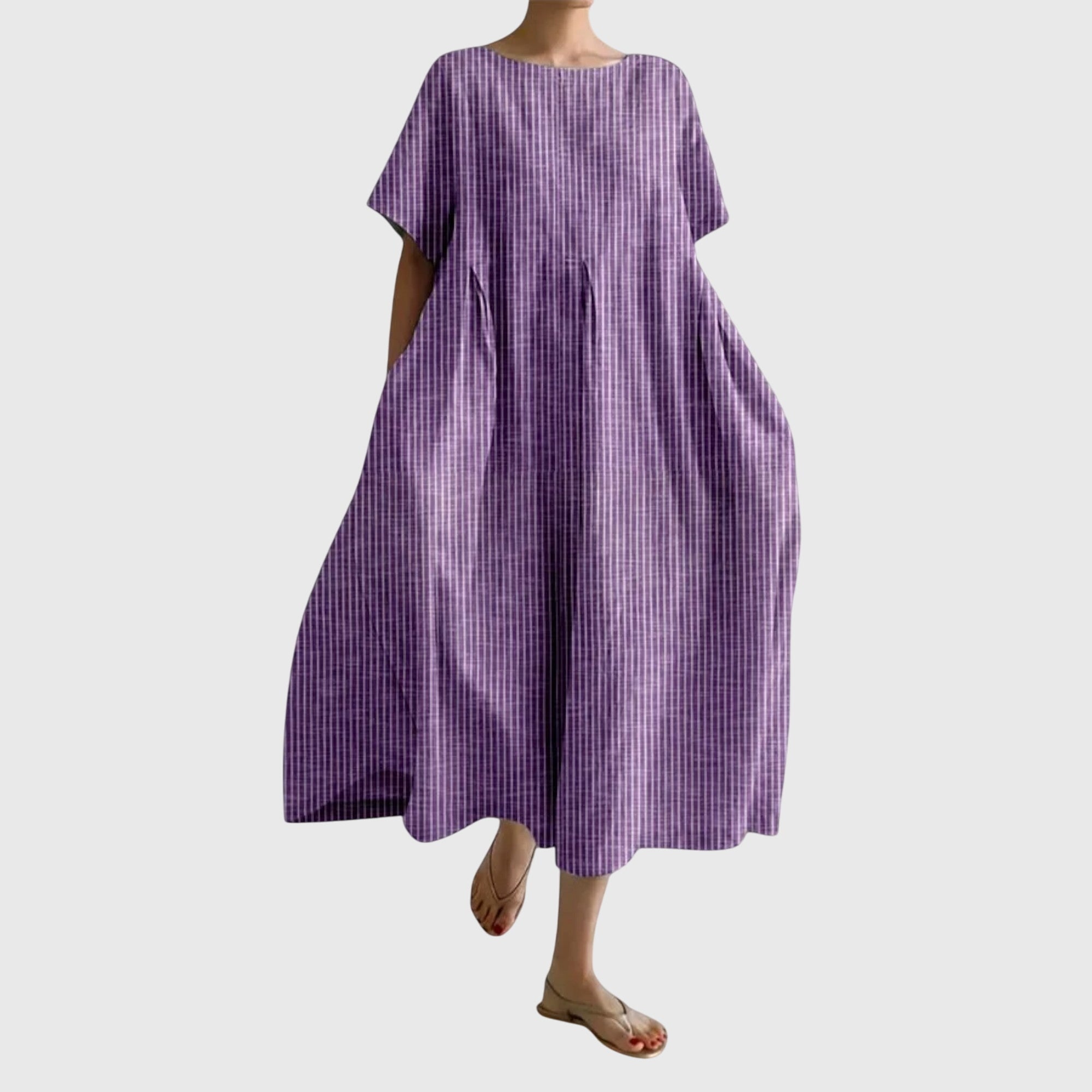 Robe longue femme à motif rayures verticales