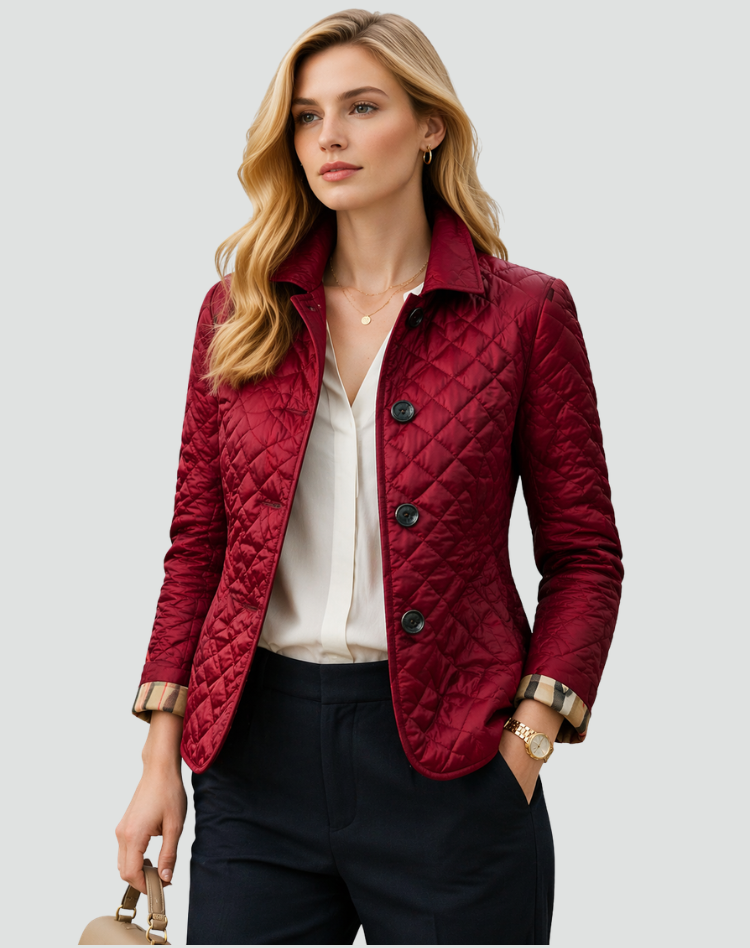 Veste matelassée de mi-saison pour femme à col