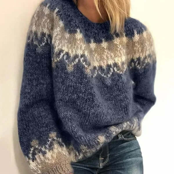 Women's Nordic Knit Sweater Textured Detailing