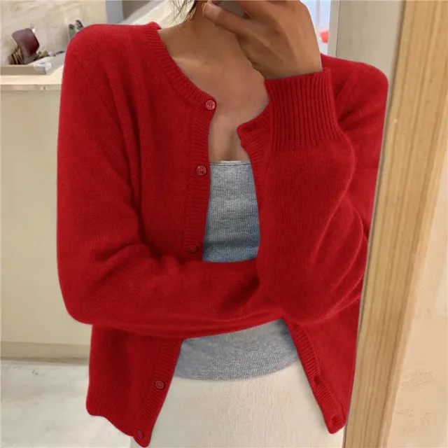 Cárdigan de punto suave para mujer, corte amplio, atemporal y elegante