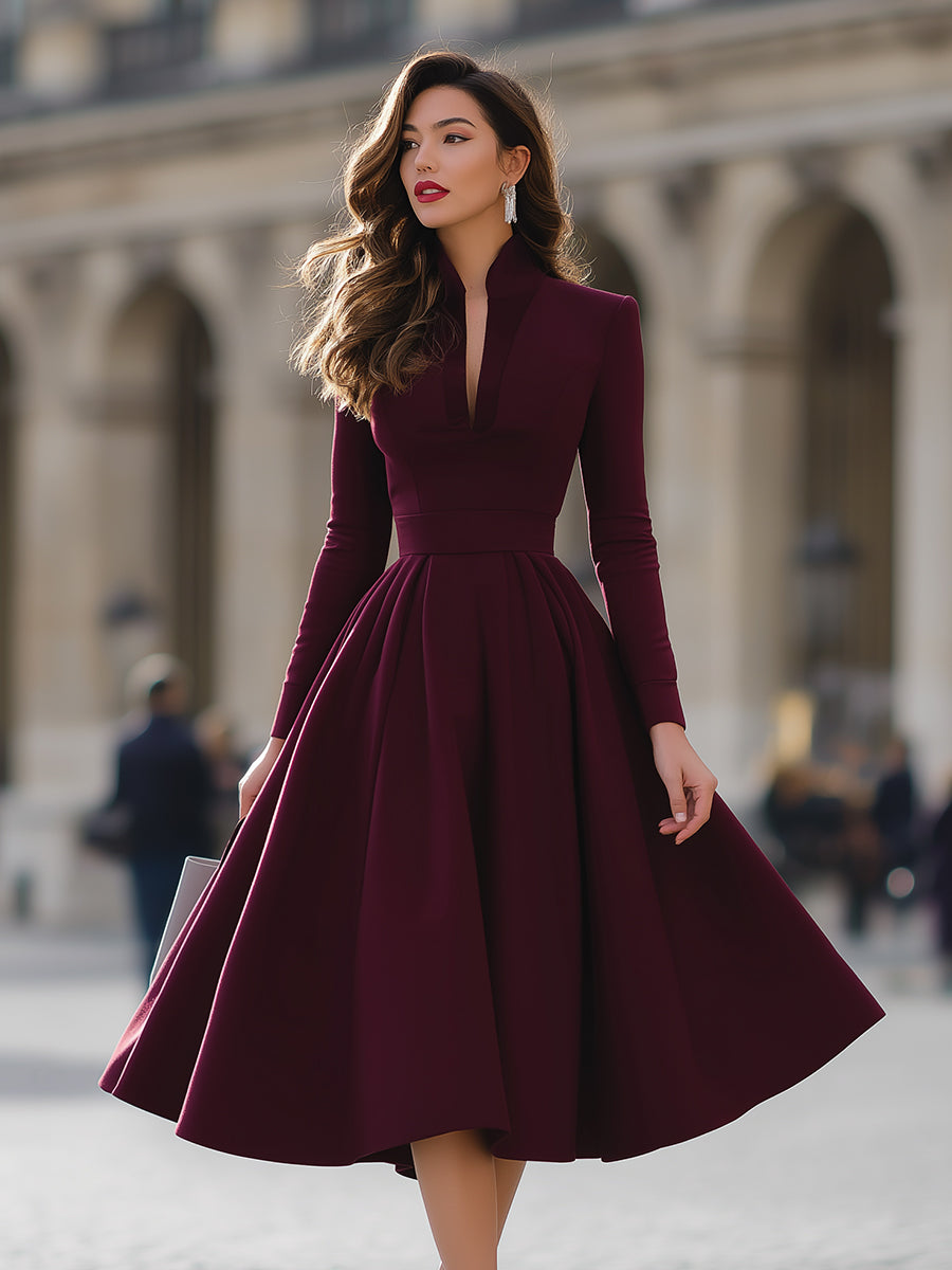 Women's Midi Dress V-neck