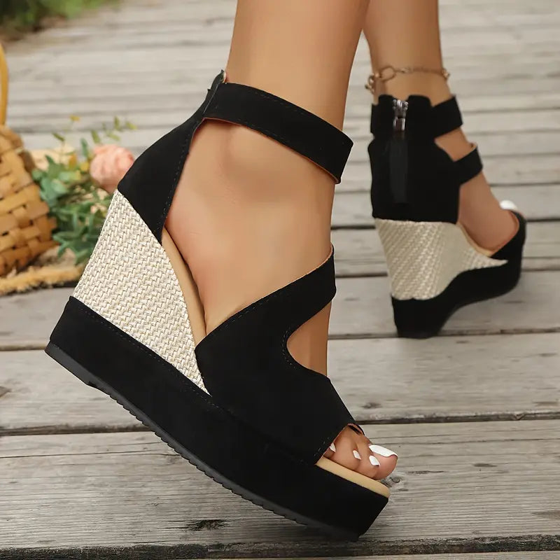 Sandalias de cuña para mujer con soporte ortopédico