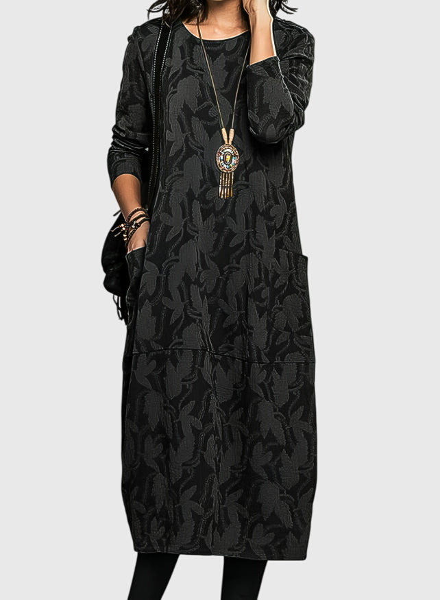 Robe midi pour femmes avec poches latérales