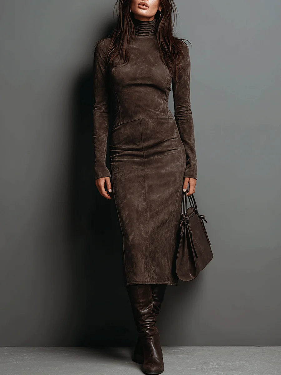 Women's Midi Dress Suede