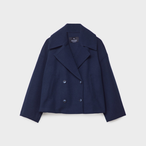 Women's Short Double-Breasted Coat Tailored Silhouette