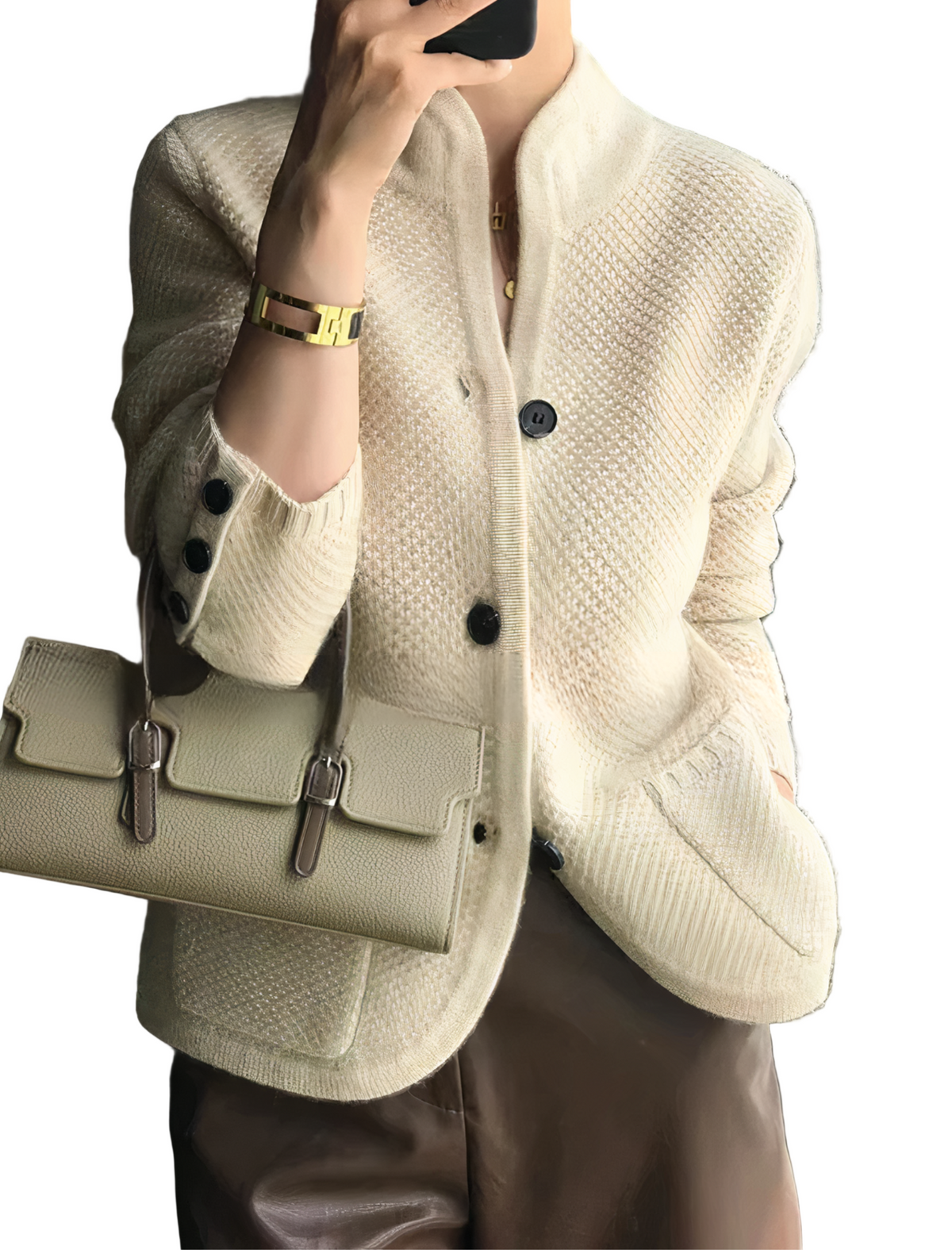 Women's Textured Cardigan Structured Soft Everyday Cut