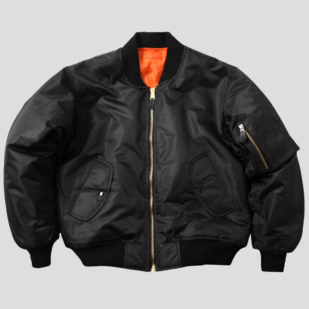 Women's Classic Bomber Jacket Rib-Knit Trims Durable