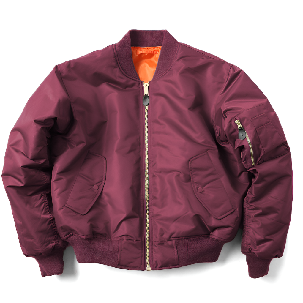 Women's Classic Bomber Jacket Rib-Knit Trims Durable