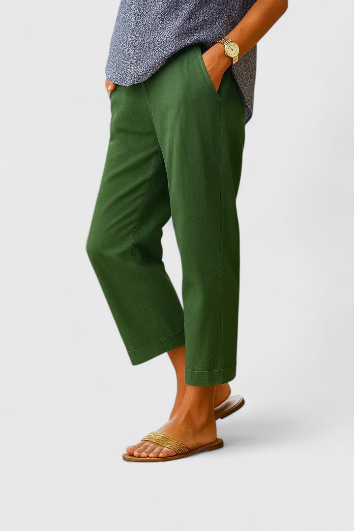 Women's Wide-Leg Pants Linen side pockets