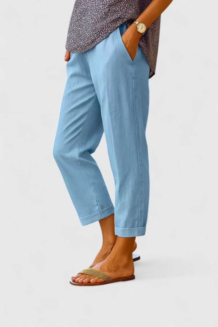 Women's Wide-Leg Pants Linen side pockets
