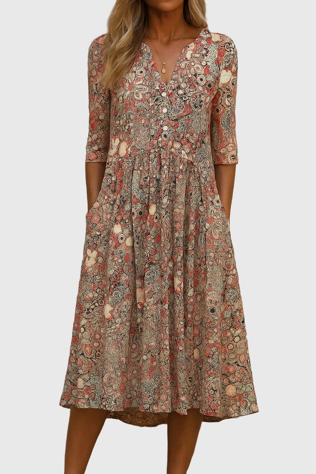 Women's Midi Dress V-neck