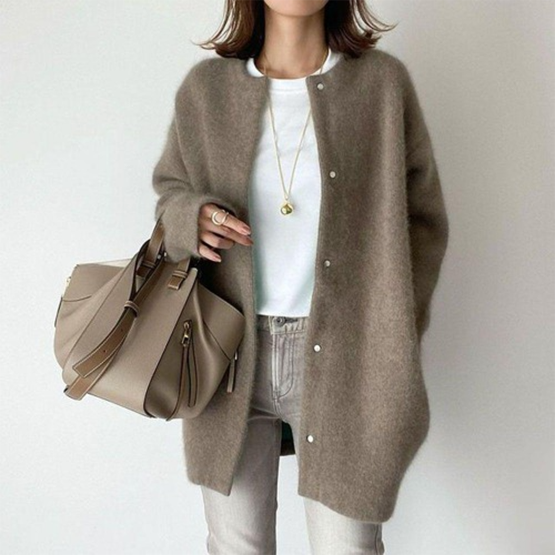 Cardigan lavorato a maglia lungo da donna