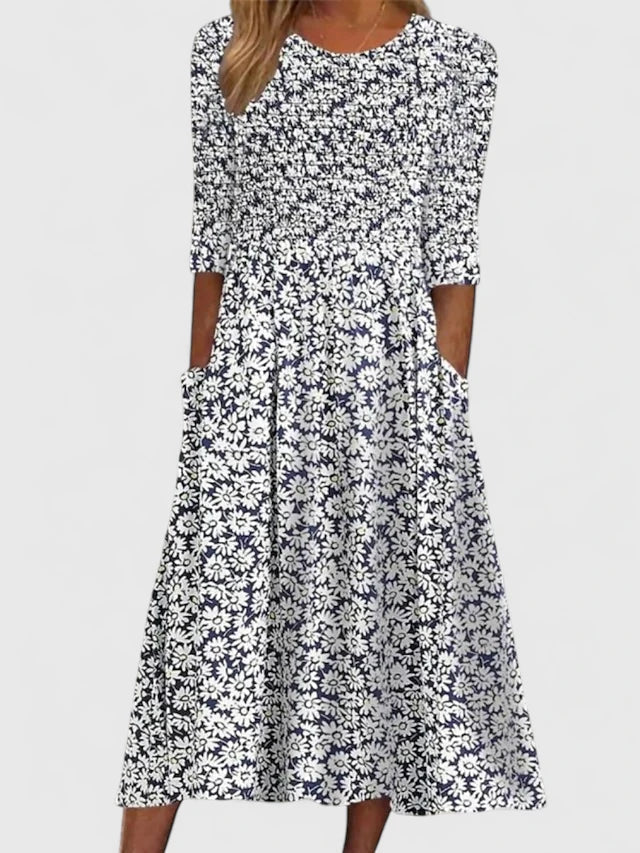 Vestido midi para mujer con estampado floral
