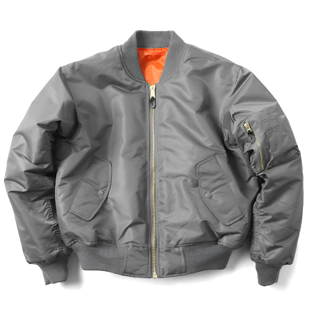 Women's Classic Bomber Jacket Rib-Knit Trims Durable