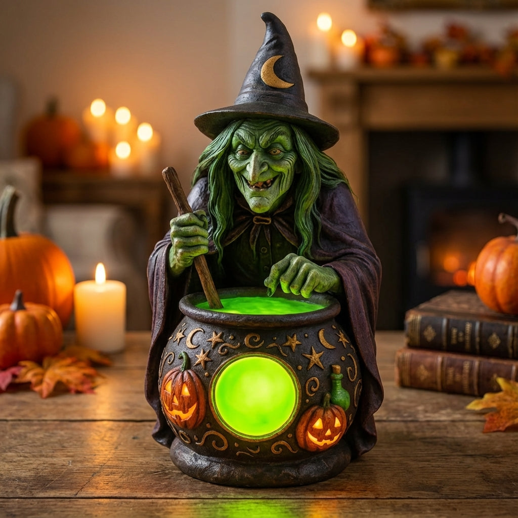 Witch Cauldron LED Lamp Halloween Decoration
